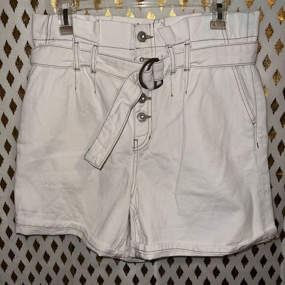 Free People Cindy Utility Shorts white paper bag belted size 2 - Picture 4 of 5